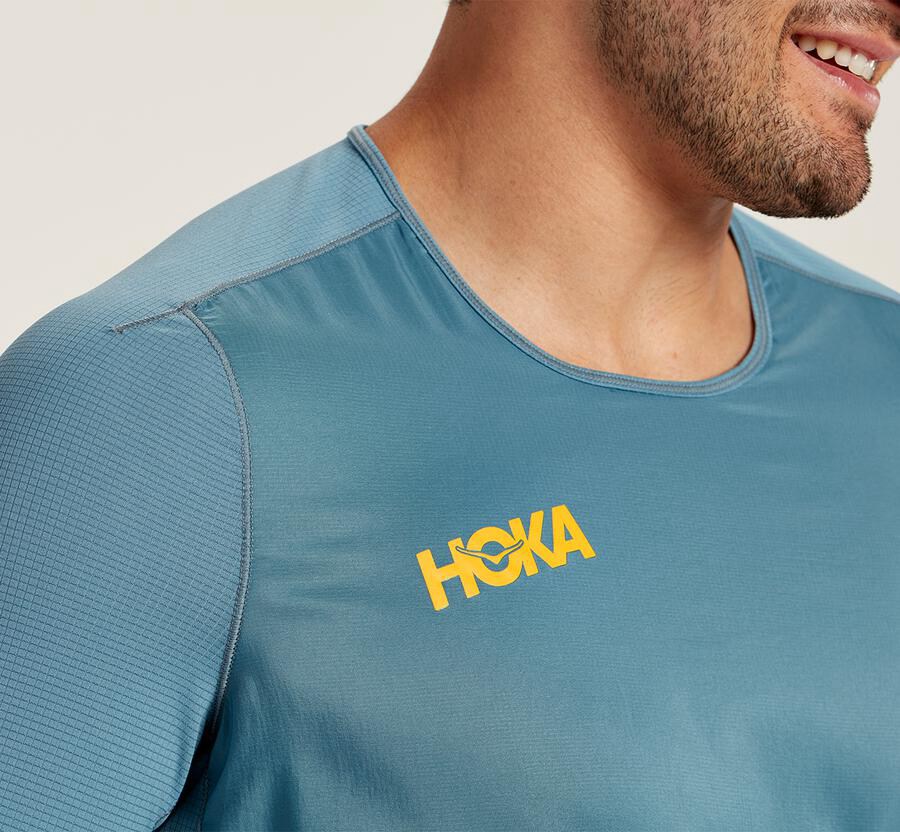 Hoka One One Top Heren - Wind - Blauw - QL0684379